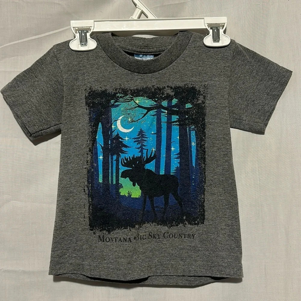 kids Prairie Mountain Montana Big Sky country graphic tshirt size 2/4